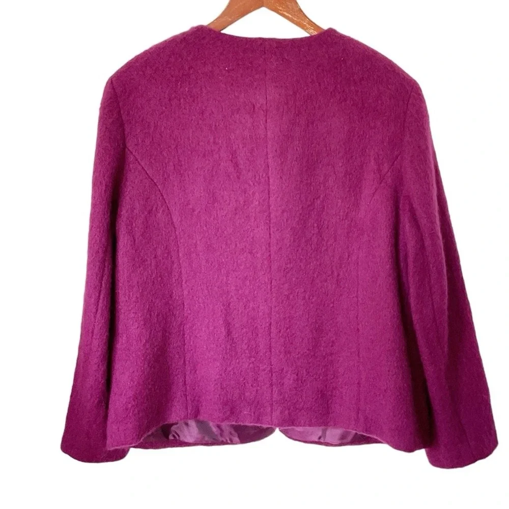 Josephine Chaus vintage mohair short jacket purple XL - Picture 3 of 7